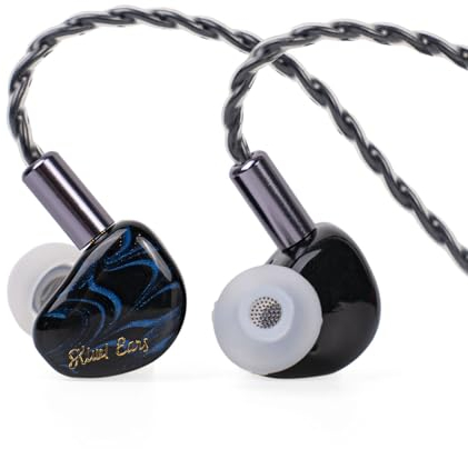 Linsoul Kiwi Ears Cadenza 10mm Beryllium Dynamic Driver IEM 3D Printed with Detachable Interchangeable Plug 0.78 2pin 3.5mm IEM Cable for Musician Audiophile (Blue)