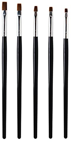 5 Stück Professionelle Nagel Pinsel,Nageldesign Pinsel Nail art Pinsel Set,Nägel Pinsel UV-Gel Pinselset,Acryl Nagel Kunst Pinsel,Pinsel Nailart Nagelzubehör für DIY Nail Art Design,Schwarz