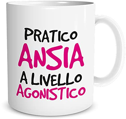 Lol t-shirt - Tazza Mug Divertente con Frase Pratico Ansia a Livello Agonistico - Tazza da The Simpatica per Ridere - Idee Regalo Originali per Amici e Familiari - Tazze Umore e Ansia