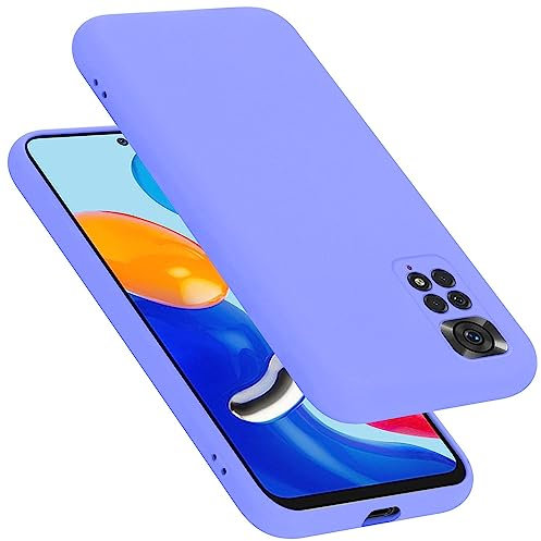 Cadorabo Hülle kompatibel mit Xiaomi RedMi Note 11 4G / 11S 4G Hülle Silikon Handyhülle für RedMi Note 11 4G / 11S 4G Case aus flüssigem Silikon- Kratzfeste dünne TPU Schutzhülle - Liquid HELL LILA