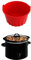 HDAKDDHG Silikon Slow Cooker Liner, BPA-frei, Oval, Rot, ca. 100-200 cm³, 5.7 Liter, Spülmaschinenfest, Kocheinsatz für 6-8 QT Töpfe