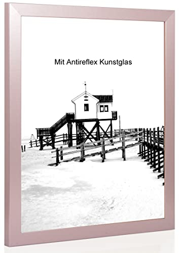 Bilderrahmen Rosa mit Antireflexglas - Bildgröße 25x35 cm - Leistenbreite 30mm