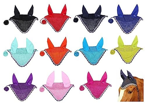 netproshop Knallige Fliegenohren, Fliegenhaube für Schutz vor Fliegen Shetty bis XL Full, Groesse:Full, Farbe:Tuerkis