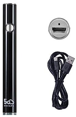 5GVAPE CBD Proheating EVOD EGO Electronic Cigarette Battery,3 Various Voltages(2.7V,3.4V,4.0V),USB Rechargeable Grade-A 350mAh,Fit for all 510 Thread CBD atomizers,No Nicotine No E Liquid (Black)