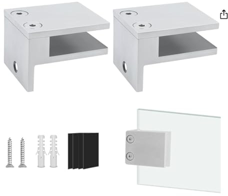 LukLoy Robuste Glasgeländerklemme, Edelstahl 304 Glasclip für Poolzaun, Balkongeländer, Treppengeländer (2 Stück)