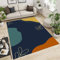 PAJEON Klassische Unregelmäßige Geometrie In Blau Gelb Und Orange Teppiche, 70 x 140 cm Kurzflor Kinderteppich - für Terrasse Garten, Küche, Bad Oder
