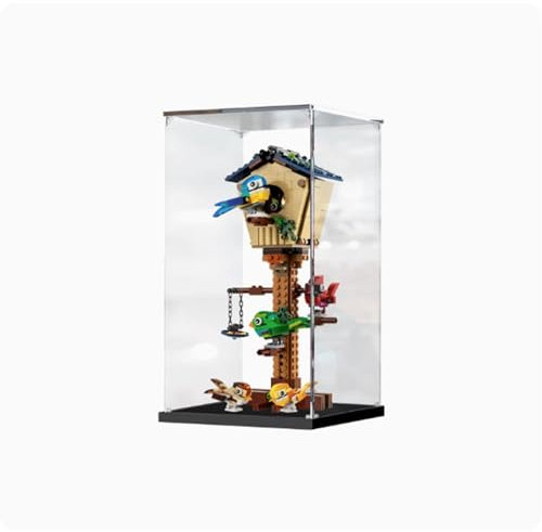Acryl-Vitrine Box kompatibel Lego 31143 Kreatives Vogelhaus-Modell, Schutz, staubdichte Vitrine, Geschenkmodell, transparent, kompatibel mit Lego (nur Vitrine) (3 mm)