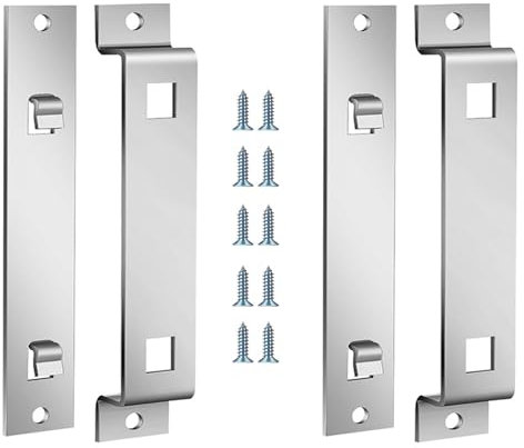 Qivine 2 Sets Vogelhaus Aufhänger Halterung, Silber Verzinkter Stahl Vogelhaus Montagehalterung mit 10 Schrauben, Vogelhaus Montagewinkel für Vogelhäuschen Nistkästen Futterspendern