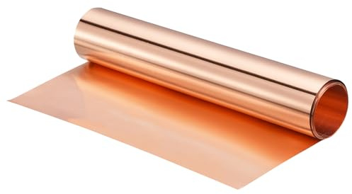 uxcell Copper Sheet Roll 3500mm x 300mm x 0.1mm, 99.9% Pure Copper Strip Copper Flashing Metal Foil Plate for Electricity DIY Projects (Multiple Sizes)