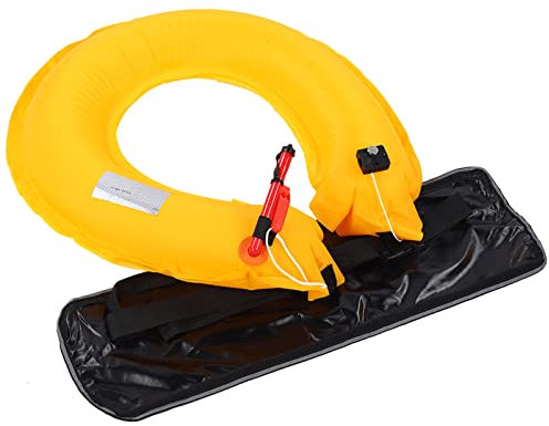 Chaleco Salvavidas Inflable, Paquete de Cinturón Salvavidas de Seguridad con Cintas Reflectantes Y Silbato, Dispositivo de Flotación de Cinturón de Chaleco Salvavidas Inflable, Paquete de(Negro)