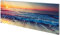 Wallario Wandgarderobe aus Glas in Größe 80 x 30 cm mit Memoboard-Funktion, Motiv: Sonnenuntergang am Meer mit Wellen am Strand | 5 Kleiderhaken zum Aufhängen von Jacken
