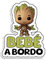 Bratikishop Autoaufkleber Baby an Bord - Baby Groot, 19 x 15 cm, robust und wasserdicht, Vinyl, Vinyl-Aufkleber für Auto, Auto, zur Warnung der Fahrer