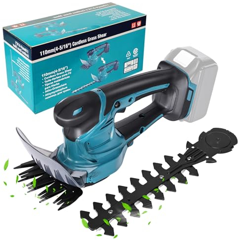 2-in-1 Cordless Hedge Trimmer & Grass Shear Compatible with MMAKI-TA 18V 21V Battery, Yofuly Handheld Electric Hedge Shears for Shrub, Garden, Grass, Lawn (Battery Not Included)
