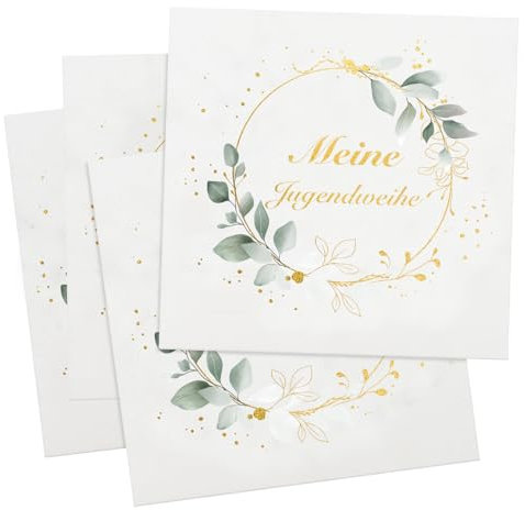 40 Servietten mit der Aufschrift Jugendweihe Deko für Jugendweihe Tischdeko,Papierserviette Jugendweihe Partyzubehör für Jungen Mädchen Erwachsene Party
