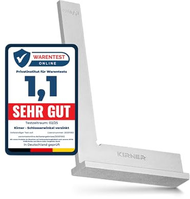 Kirner - Profi Schlosserwinkel mit Anschlag 150mm - Rostfrei & Verzinkt Anschlagwinkel Metall - für präzise Arbeiten im Metallbau und Werkstatt - exakter 90 grad Winkel mit Anschlag, Stahlwinkel