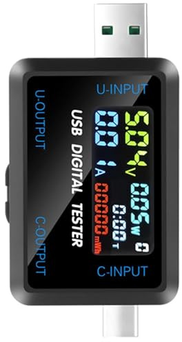 VOKTTA Type-C+USB Tester Messgerät USB C Tester, 0-8A 4.5-36V Digital Multimeter Power Meter, Spannung Voltmeter, Strommesser, Leistungskapazität Detektor