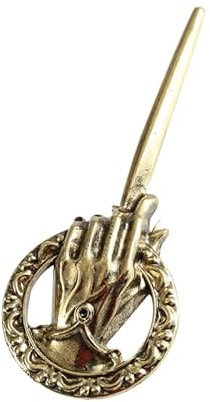 GAUEIOUR Broche de metal de la mano del rey - Accesorio de aleación de cetro del rey - Bronce antiguo para accesorios de cine y televisión, talla única, Metal, No es una piedra preciosa