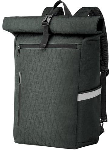 Wiserset Sacoche de vélo 22 l pour homme - Sac à dos 2 en 1 - Multicompartiments - Avec compartiment pour ordinateur portable - Réfléchissant - Noir