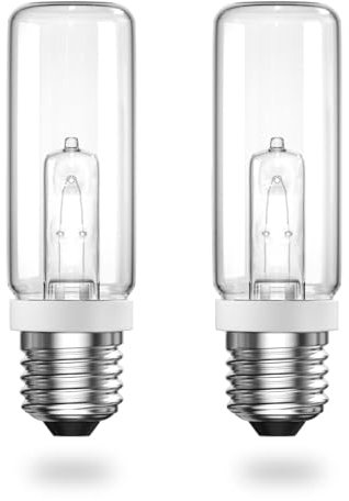 DoRight 200W E27 Röhrenförmige Halogenlampen Glühbirnen Warmweiß 2800K Dimmbar Halogen Leuchtmittel E27 Halogenlampen 2820 Lumen für Studio, Schlafzimmer, Wohnzimmer, Büro 230V 2er Pack