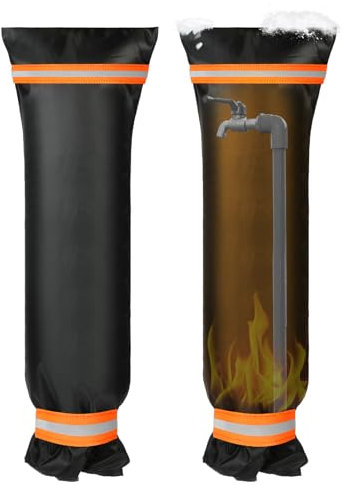 Vicloon Protezione Rubinetto Giardino, 1Pcs 26 * 64cm Copertura per Rubinetto, Copri Rubinetto Antigelo Impermeabile, Esterna per Rubinetto per Antigelo Protezione Invernale Universale (Arancione)