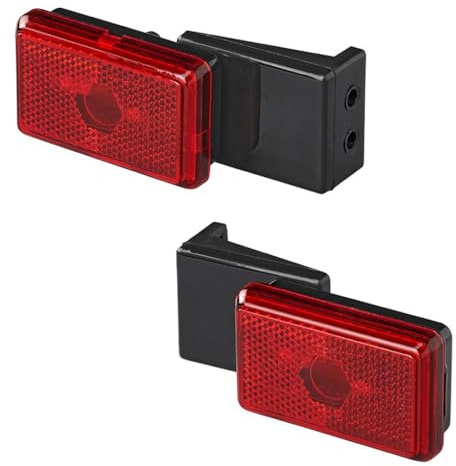 MULTIBROS 2x Positionsleuchten Rot 12V – Begrenzungsleuchte Anhänger | Mit Soffitte C5W, E4-Prüfzeichen – 110x45x51 mm – für Wohnwagen, Trailer & PKW-Anhänger