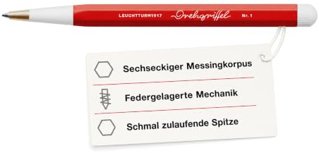 LEUCHTTURM1917 374009 Drehgriffel Nr. 1, Gelpen with black ink, Cherry