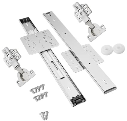 Set di guide per porte a scomparsa in acciaio, scorrevoli e silenziose, pieghevoli, invisibili, per un'organizzazione efficiente e salvaspazio