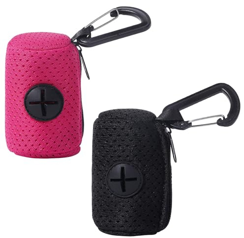 2 Stk Mesh Poop Bag Dispenser,Kotbeutelspender für Hunde,Hundekotbeutel,Hundekotbeutelspender,Halter Hundekot Sammler,Kotbeutelhalter Leicht Kompakt Tragbare für Spaziergänge,Tägliches Gassigehen
