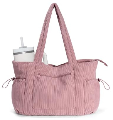 ECOHUB Borsa Tote Donna Velluto a Coste con Scomparto per Laptop da 15,6