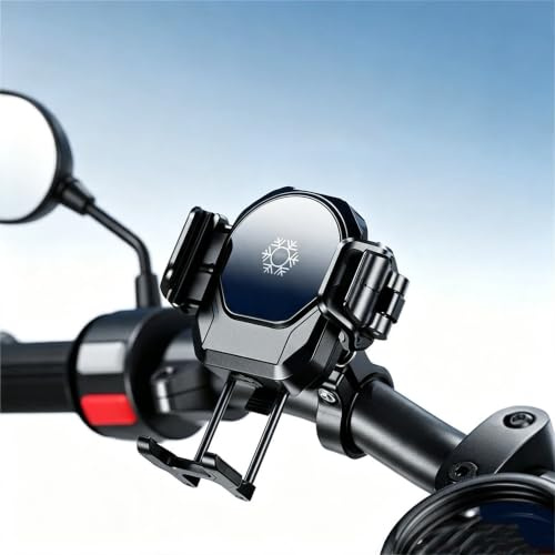 SLIMES For Motorcycle Phone Holder | IP65 Qi2 15W Wireless Charge 36W USB-C Fast Charge Built-in Fan Cooling Mobile Stand(Color: Handlebar)