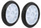 sourcing map 2pcs 170mm diamètre roue simple poulie plastique poussette roulant blanc rouleau 8x25mm