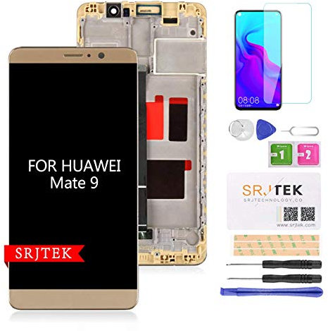 Pantalla de repuesto para Huawei Mate 9 MHA-L09 MHA-L29 AL00 L23 de 5,9 pulgadas LCD digitalizador de pantalla táctil con montaje completo (no apto para Mate 9 Lite) (dorado)