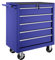 TecTake® Robust Tool Cabinet on Wheels, 5 Lockable Drawers, Anti-Slip Mats, and Parking Brakes. Made from Powder-Coated Steel, a Versatile Storage Box for Tools and Equipment - blue