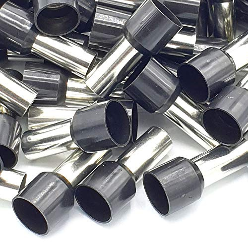 100pcs 25mm Insulated Black Single Cord End Terminal Crimp Bootlace Ferrules