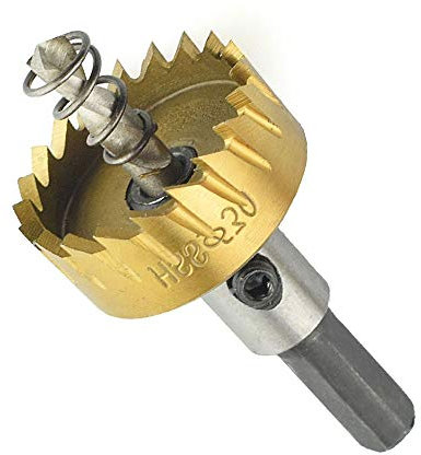 Scie cloche 42 mm HSS Titane Scie-cloche Kit d'outils de perçage Kit de forets en acier inoxydable Alliage de métal Outils de démontage pour acier, fer, cuivre, aluminium, fibre de verre