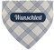 printplanet® - Hundehalstuch mit Name oder Text - Halstuch für Hunde - Layout Karomuster Weiß-Blau - Größe L