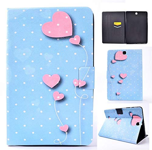 Funda para Samsung Galaxy Tab A 9.7 SM-T550 T555, bonita funda de piel sintética con doble imán, ranuras para tarjetas, con función de encendido y apagado automático (ML-8)