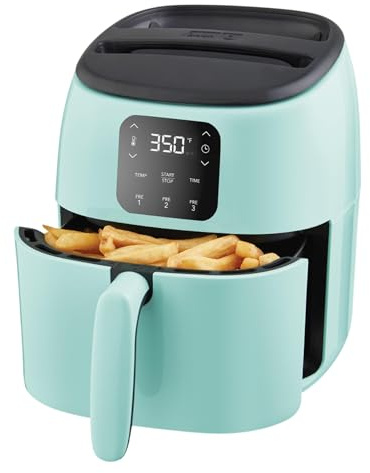 DASH Tasti-Crisp™ Digital Air Fryer with AirCrisp Technology, Custom Presets, Temperature Control, and Auto Shut Off Feature, 2.6 Quart - Aqua