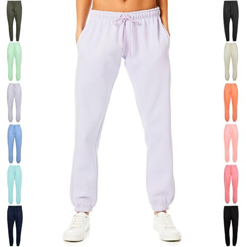 Light & Shade LSLPNT006 Ladies Soft Touch Loungewear Sweatpants Joggers Jogging Pants Bottoms, Lavender, XS