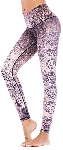 Chisportate Hohe Taille, nachhaltige Yoga-Leggings, aktive Bauchkontrolle, super weiche Workout-Hose für Frauen, Fitness, Laufen, Fitnessstudio, Yoga, Buddha, S