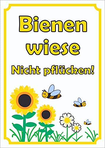 HB-Druck Schild Bienenwiese Nicht pflücken hochkant A6 (105x148mm)
