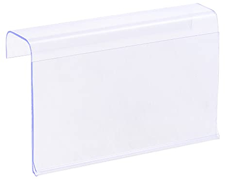 sourcing map 30 Stück Etikettenhalter L-Form 80x50mm durchsichtiger Kunststoff für Drahtregal
