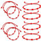 Zoonvii 8 Pcs Bracciale Kabbalah Rosso,Braccialetto Rosso con 7 Nodi,Braccialetto Filo Rosso,Braccialetto Fatto a Mano,Intrecciato ​Regolabile ​Braccialetti, Braccialetto portafortuna,Unisex