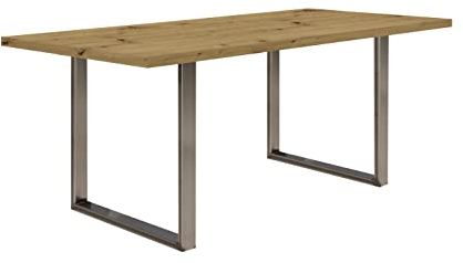 FORTE TABLES Tisch nicht ausziehbar, Holzwerkstoff, Artisan Eiche, 180 x 74.7 x 90 cm