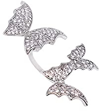 Offener Ring mit Schmetterlings-Motiv großer Damenring, Perlmutt_Emaille, 70% Schmucklegierung 30% Kunststein