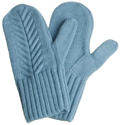 Capelli New York Damen Fäustlinge mit Zopfmuster - Blau