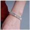 Allereya Vintage Layered Strass Tennis Armband Elastisches Kristall Armband Silber Stretch Cz Armband Kristall Braut Cz Armband Schmuck Für Frauen Und Mädchen (triple)