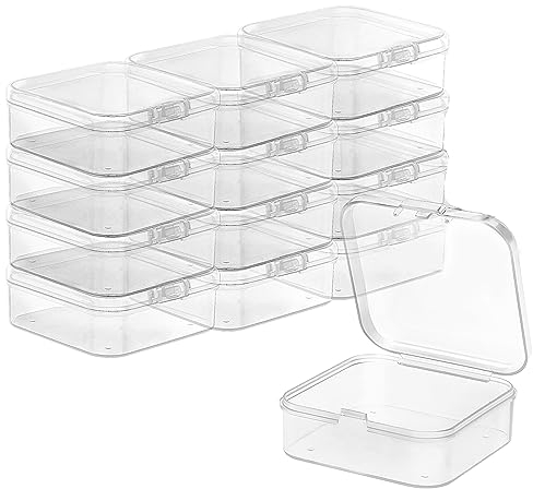 TRUEIN 12 Stk Aufbewahrungsboxen mit Deckel Klein Kunststoff, Kleine Aufbewahrungsbox Plastik Transparent Plastikbox, Mini Plastik Boxen Set für Pillen, Perlen, Schmuck, Handwerk