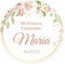 Pegatinas Personalizadas Comunion, Bautizos, Bodas en Vinilo Redondas – Detalles para Invitados de Primera Comunion Niños y Niñas 16 Modelos (Modelo 13)