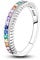 NARMO 925 Ring Sterling Silber Bunte Regenbogen Cubic Zirkonia Ringe Dünner Ring für Frauen Mädchen Größe 60mm
